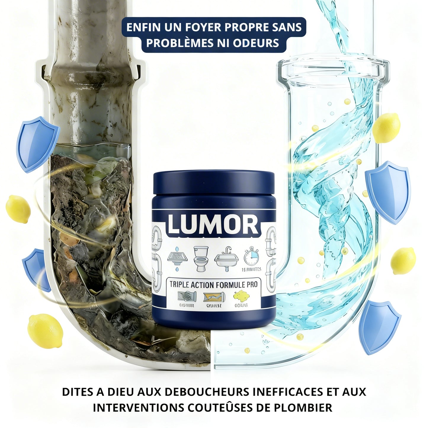 Débouche tes canalisations en moins de 5 min grâce à notre poudre moussante